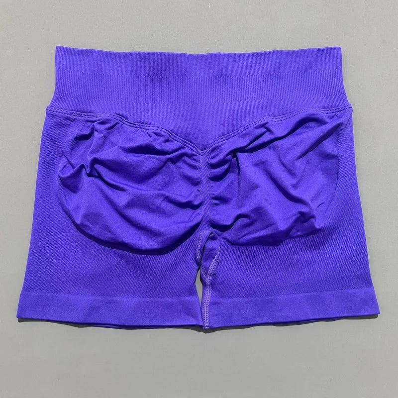 Women Sports Shorts Stretchy Breathable No Camel Toe Seamless Butt Lifting Tummy Control High Waist Yoga Running Shorts