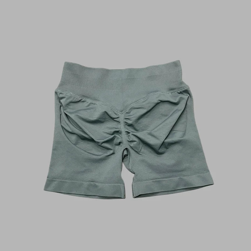 Women Sports Shorts Stretchy Breathable No Camel Toe Seamless Butt Lifting Tummy Control High Waist Yoga Running Shorts