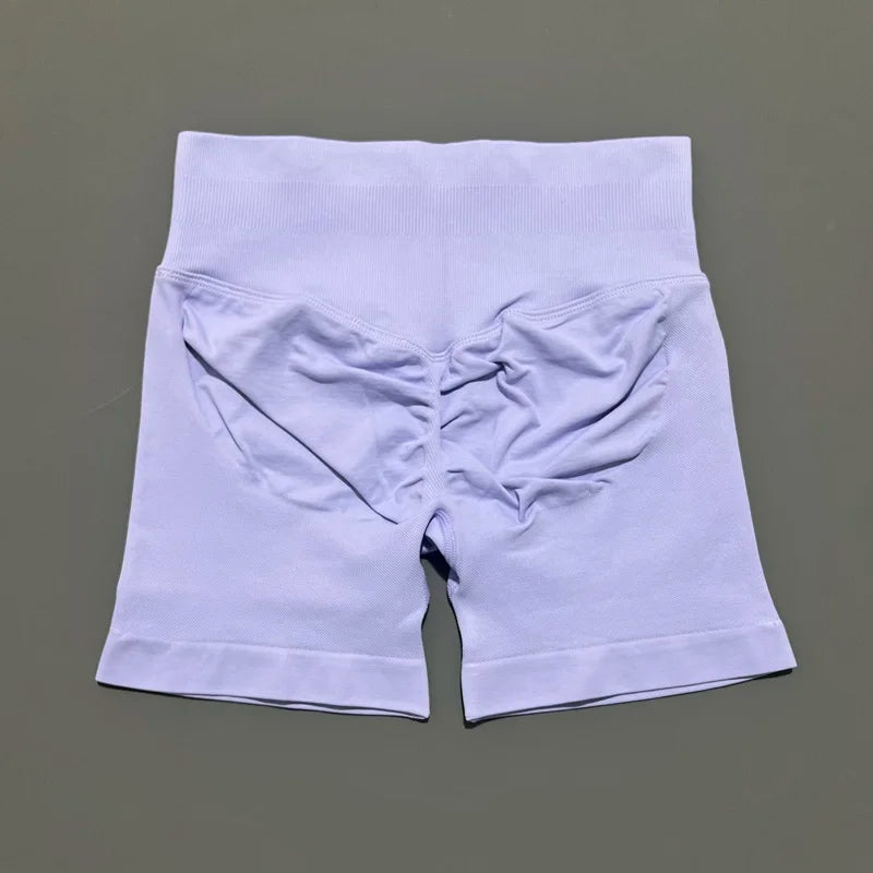 Women Sports Shorts Stretchy Breathable No Camel Toe Seamless Butt Lifting Tummy Control High Waist Yoga Running Shorts