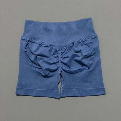Women Sports Shorts Stretchy Breathable No Camel Toe Seamless Butt Lifting Tummy Control High Waist Yoga Running Shorts