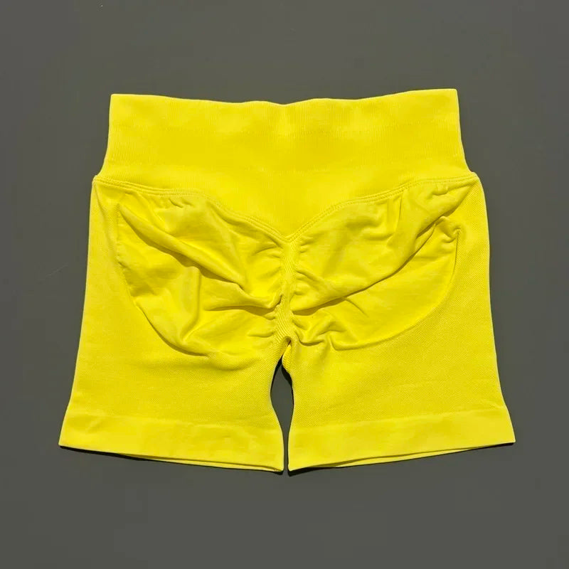 Women Sports Shorts Stretchy Breathable No Camel Toe Seamless Butt Lifting Tummy Control High Waist Yoga Running Shorts