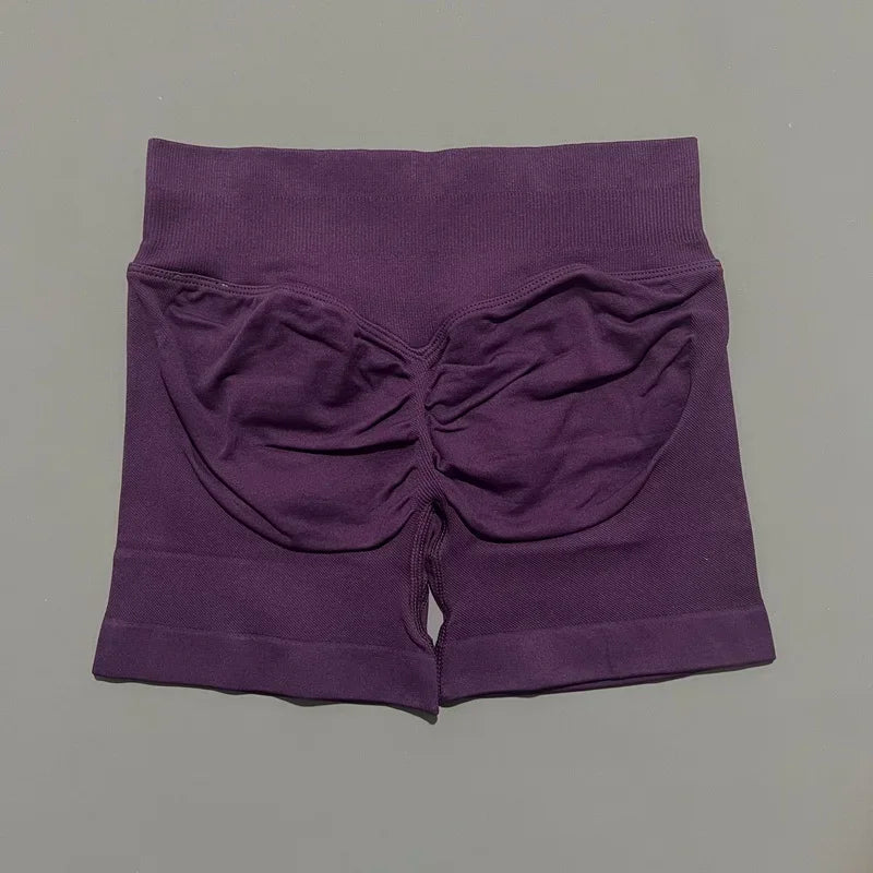 Women Sports Shorts Stretchy Breathable No Camel Toe Seamless Butt Lifting Tummy Control High Waist Yoga Running Shorts