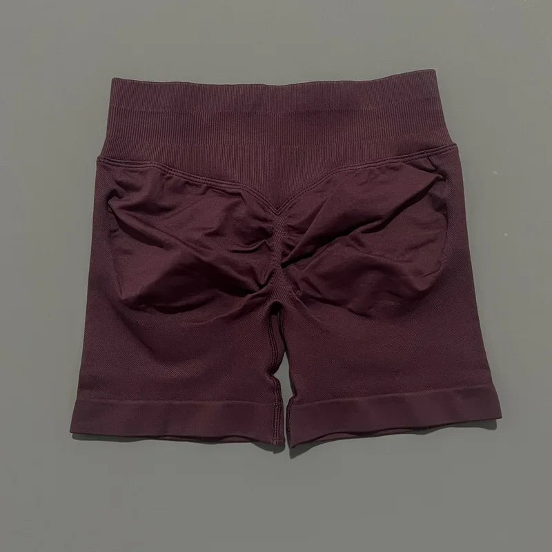 Women Sports Shorts Stretchy Breathable No Camel Toe Seamless Butt Lifting Tummy Control High Waist Yoga Running Shorts