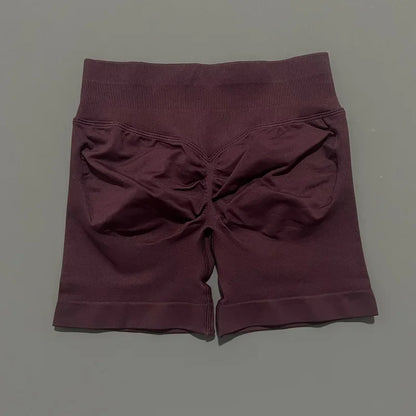 Women Sports Shorts Stretchy Breathable No Camel Toe Seamless Butt Lifting Tummy Control High Waist Yoga Running Shorts