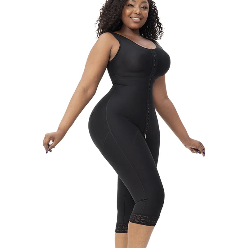 Lipo Post Surgery Recovery Full Body Shaper Women Wide Straps Breast Support Slimming Thigh Butt Lifter Shapewear Bodysuit Fajas