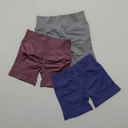 Women Sports Shorts Stretchy Breathable No Camel Toe Seamless Butt Lifting Tummy Control High Waist Yoga Running Shorts