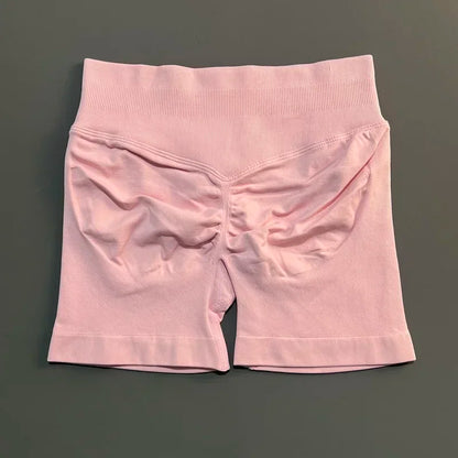 Women Sports Shorts Stretchy Breathable No Camel Toe Seamless Butt Lifting Tummy Control High Waist Yoga Running Shorts