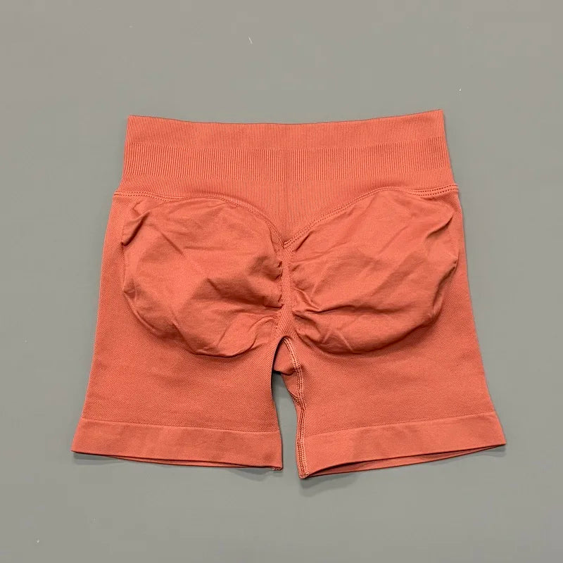 Women Sports Shorts Stretchy Breathable No Camel Toe Seamless Butt Lifting Tummy Control High Waist Yoga Running Shorts
