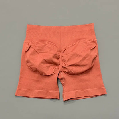 Women Sports Shorts Stretchy Breathable No Camel Toe Seamless Butt Lifting Tummy Control High Waist Yoga Running Shorts