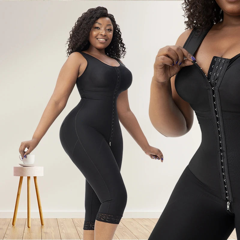 Lipo Post Surgery Recovery Full Body Shaper Women Wide Straps Breast Support Slimming Thigh Butt Lifter Shapewear Bodysuit Fajas