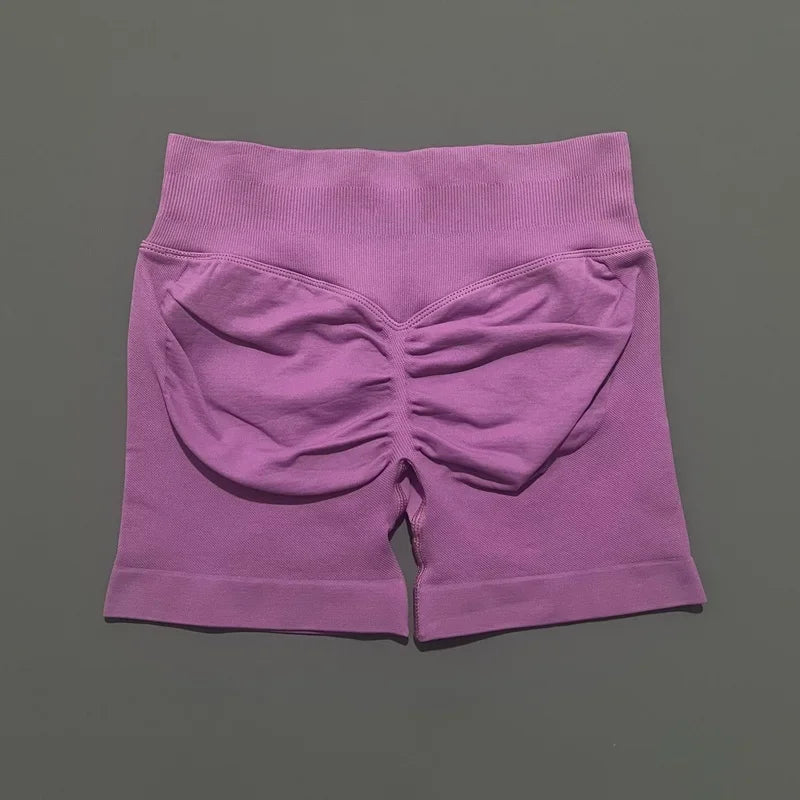 Women Sports Shorts Stretchy Breathable No Camel Toe Seamless Butt Lifting Tummy Control High Waist Yoga Running Shorts