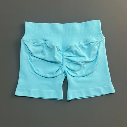 Women Sports Shorts Stretchy Breathable No Camel Toe Seamless Butt Lifting Tummy Control High Waist Yoga Running Shorts