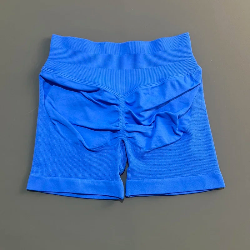 Women Sports Shorts Stretchy Breathable No Camel Toe Seamless Butt Lifting Tummy Control High Waist Yoga Running Shorts