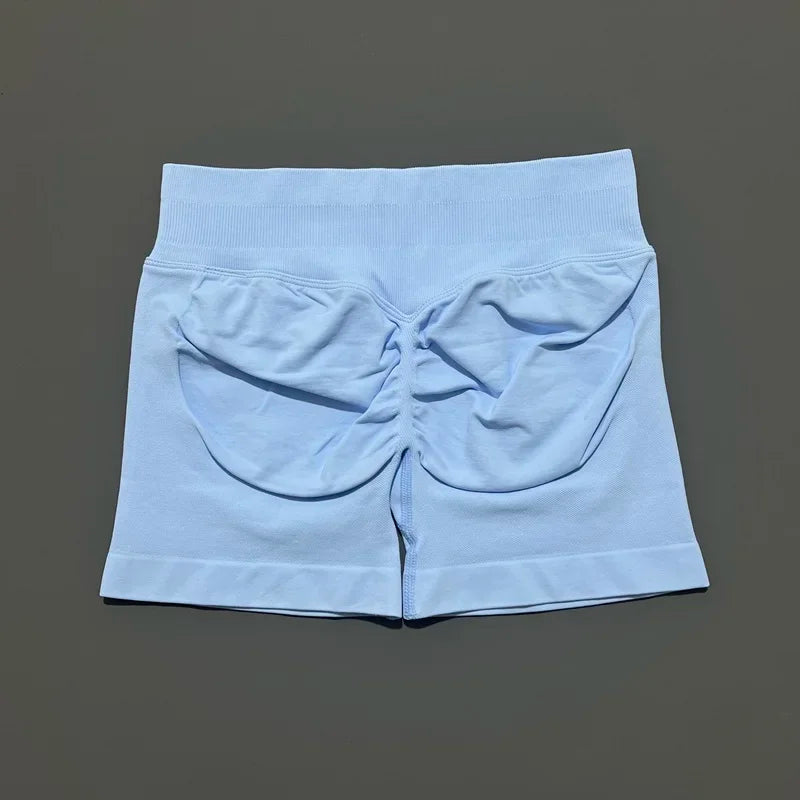 Women Sports Shorts Stretchy Breathable No Camel Toe Seamless Butt Lifting Tummy Control High Waist Yoga Running Shorts
