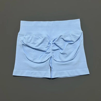 Women Sports Shorts Stretchy Breathable No Camel Toe Seamless Butt Lifting Tummy Control High Waist Yoga Running Shorts