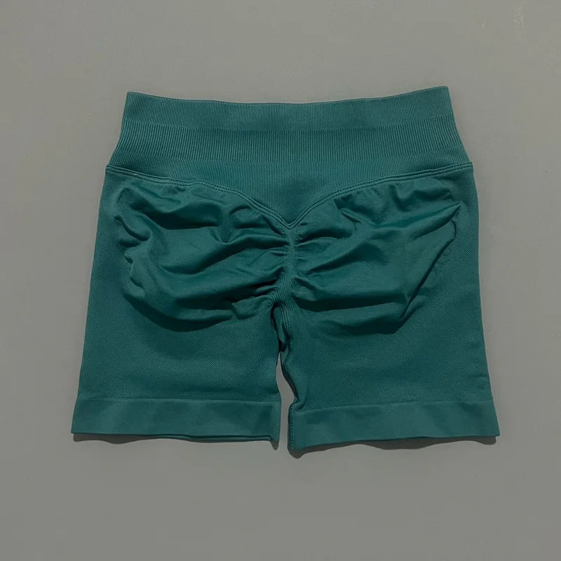 Women Sports Shorts Stretchy Breathable No Camel Toe Seamless Butt Lifting Tummy Control High Waist Yoga Running Shorts