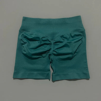 Women Sports Shorts Stretchy Breathable No Camel Toe Seamless Butt Lifting Tummy Control High Waist Yoga Running Shorts
