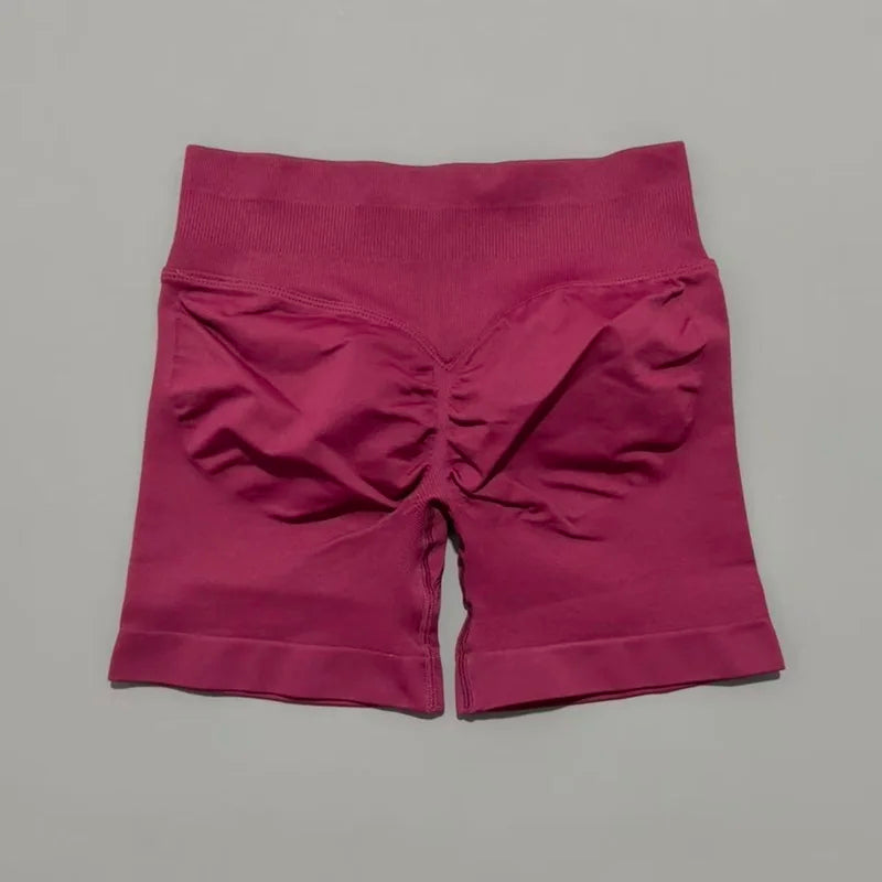 Women Sports Shorts Stretchy Breathable No Camel Toe Seamless Butt Lifting Tummy Control High Waist Yoga Running Shorts