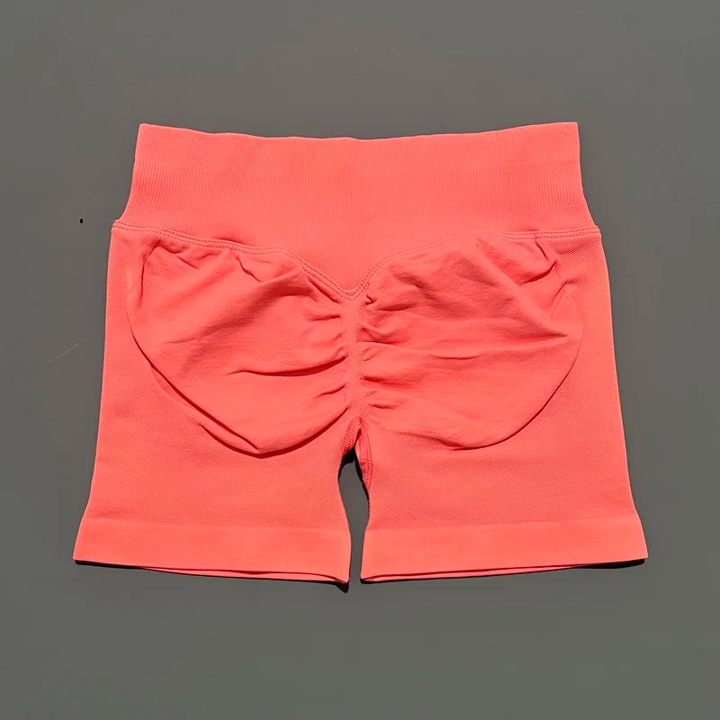 Women Sports Shorts Stretchy Breathable No Camel Toe Seamless Butt Lifting Tummy Control High Waist Yoga Running Shorts