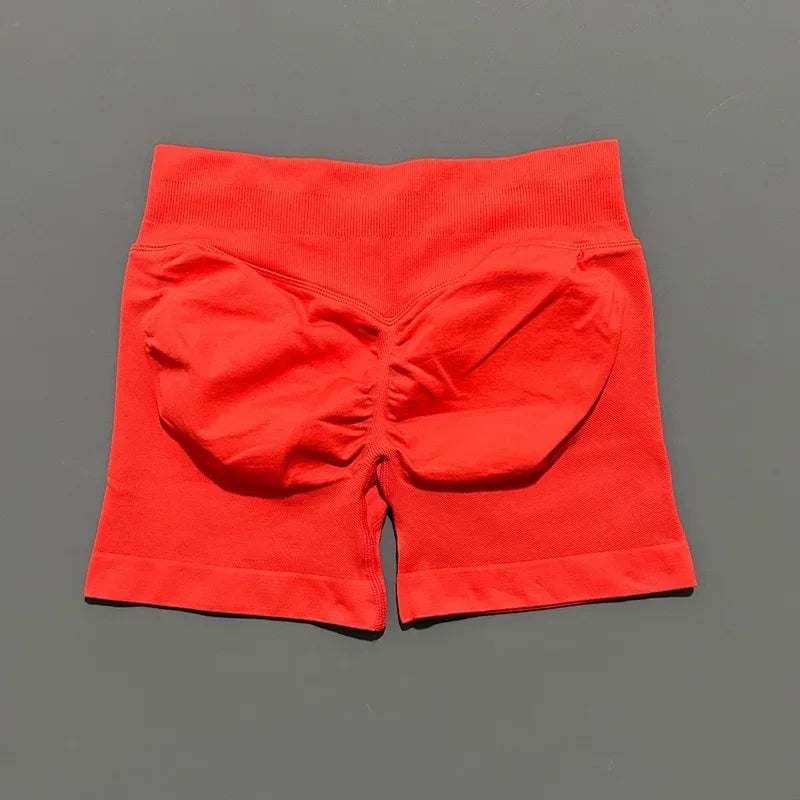 Women Sports Shorts Stretchy Breathable No Camel Toe Seamless Butt Lifting Tummy Control High Waist Yoga Running Shorts