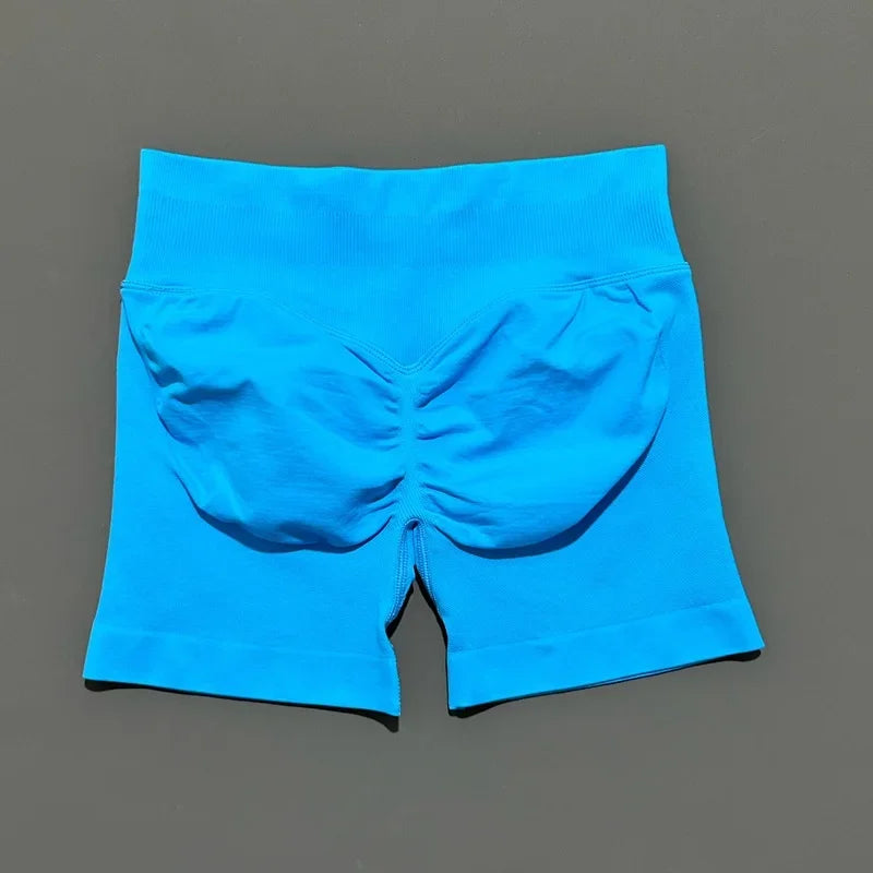 Women Sports Shorts Stretchy Breathable No Camel Toe Seamless Butt Lifting Tummy Control High Waist Yoga Running Shorts