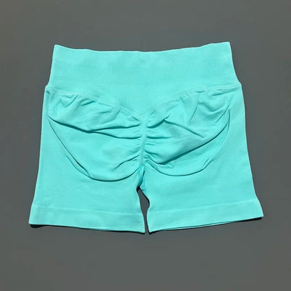 Women Sports Shorts Stretchy Breathable No Camel Toe Seamless Butt Lifting Tummy Control High Waist Yoga Running Shorts