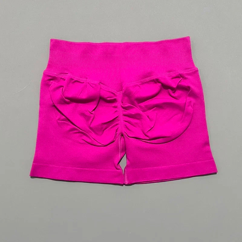 Women Sports Shorts Stretchy Breathable No Camel Toe Seamless Butt Lifting Tummy Control High Waist Yoga Running Shorts