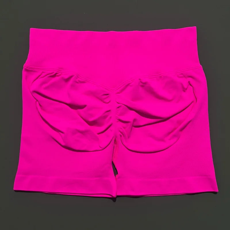 Women Sports Shorts Stretchy Breathable No Camel Toe Seamless Butt Lifting Tummy Control High Waist Yoga Running Shorts