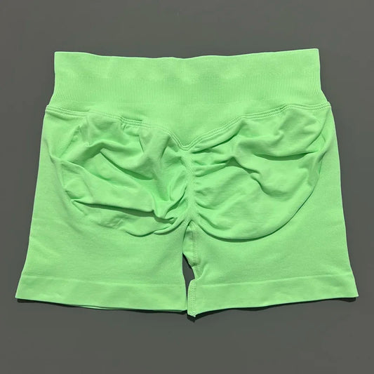 Women Sports Shorts Stretchy Breathable No Camel Toe Seamless Butt Lifting Tummy Control High Waist Yoga Running Shorts