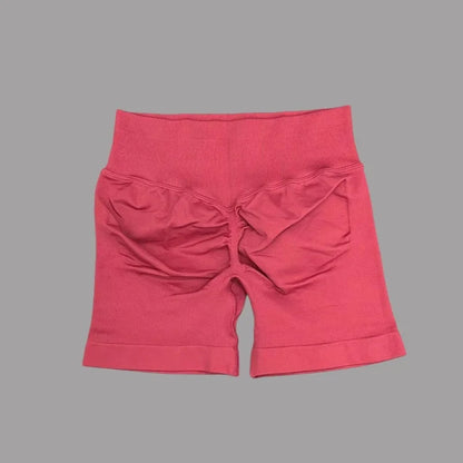 Women Sports Shorts Stretchy Breathable No Camel Toe Seamless Butt Lifting Tummy Control High Waist Yoga Running Shorts