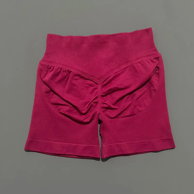 Women Sports Shorts Stretchy Breathable No Camel Toe Seamless Butt Lifting Tummy Control High Waist Yoga Running Shorts