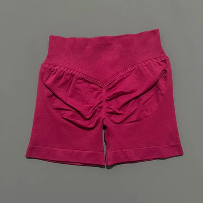 Women Sports Shorts Stretchy Breathable No Camel Toe Seamless Butt Lifting Tummy Control High Waist Yoga Running Shorts