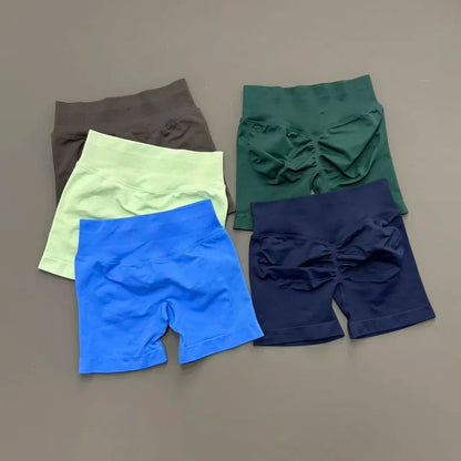 Women Sports Shorts Stretchy Breathable No Camel Toe Seamless Butt Lifting Tummy Control High Waist Yoga Running Shorts