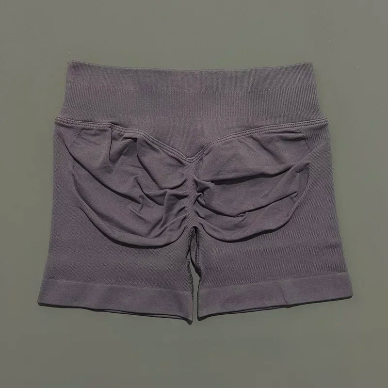 Women Sports Shorts Stretchy Breathable No Camel Toe Seamless Butt Lifting Tummy Control High Waist Yoga Running Shorts