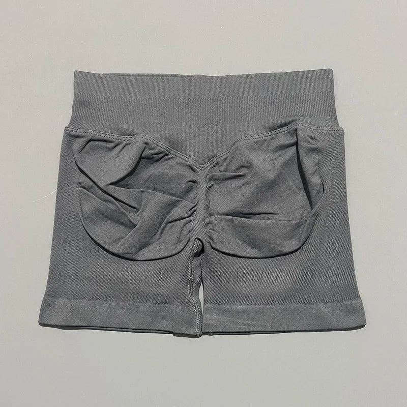 Women Sports Shorts Stretchy Breathable No Camel Toe Seamless Butt Lifting Tummy Control High Waist Yoga Running Shorts