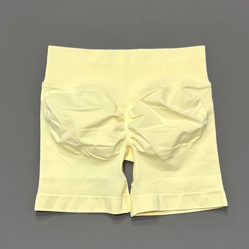 Women Sports Shorts Stretchy Breathable No Camel Toe Seamless Butt Lifting Tummy Control High Waist Yoga Running Shorts