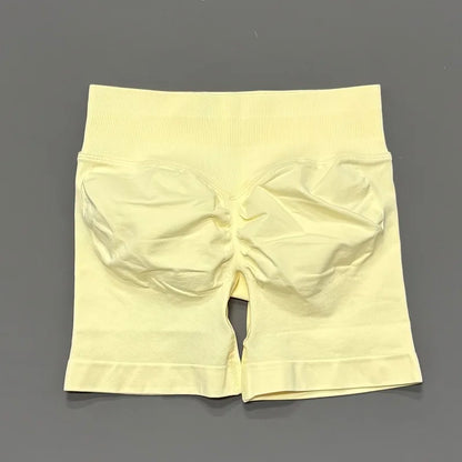 Women Sports Shorts Stretchy Breathable No Camel Toe Seamless Butt Lifting Tummy Control High Waist Yoga Running Shorts